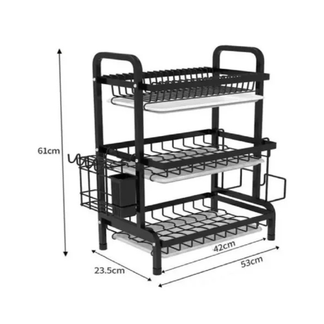 CleanTier™ – Rack Escurridor de Platos de Acero Inoxidable con Tres Niveles