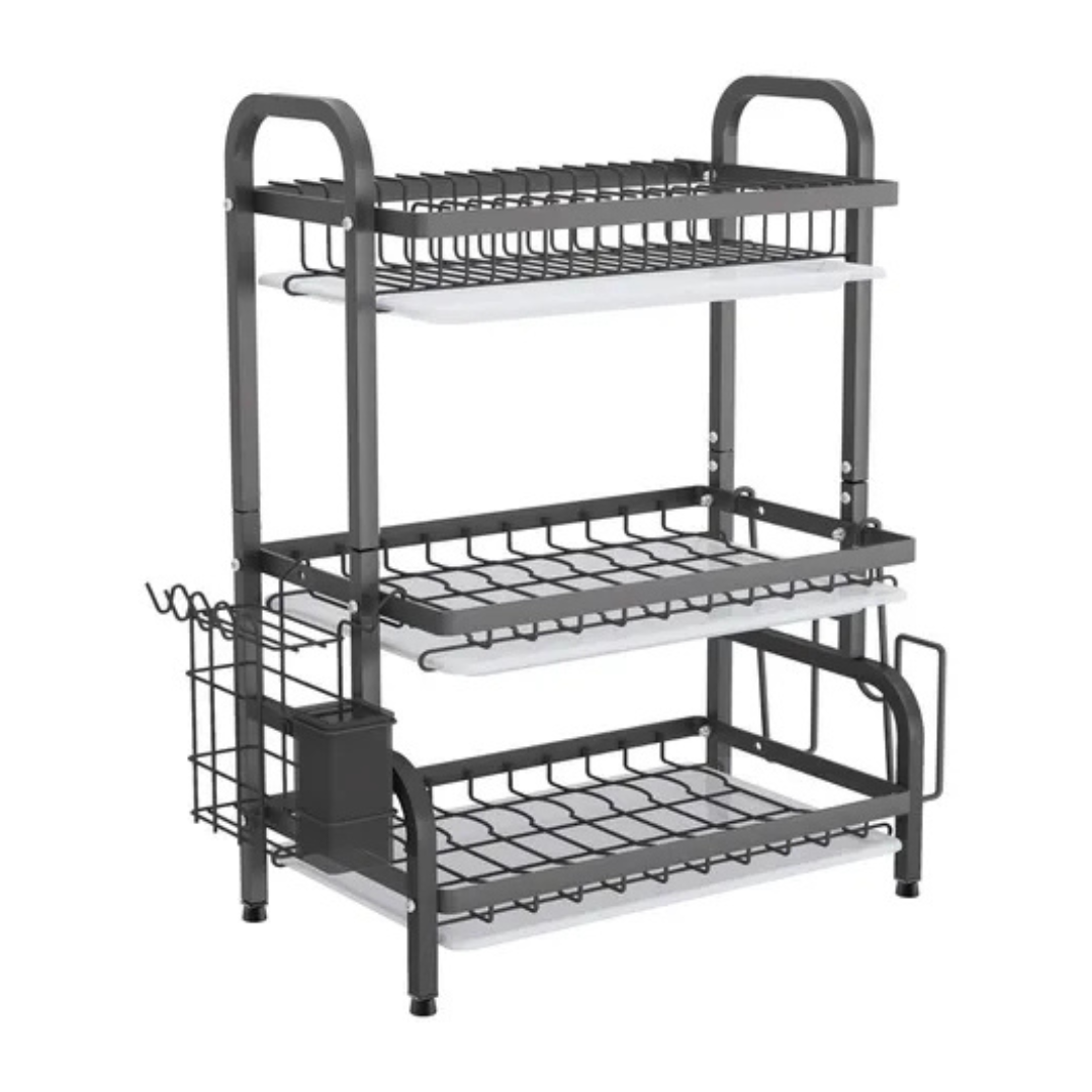 CleanTier™ – Rack Escurridor de Platos de Acero Inoxidable con Tres Niveles
