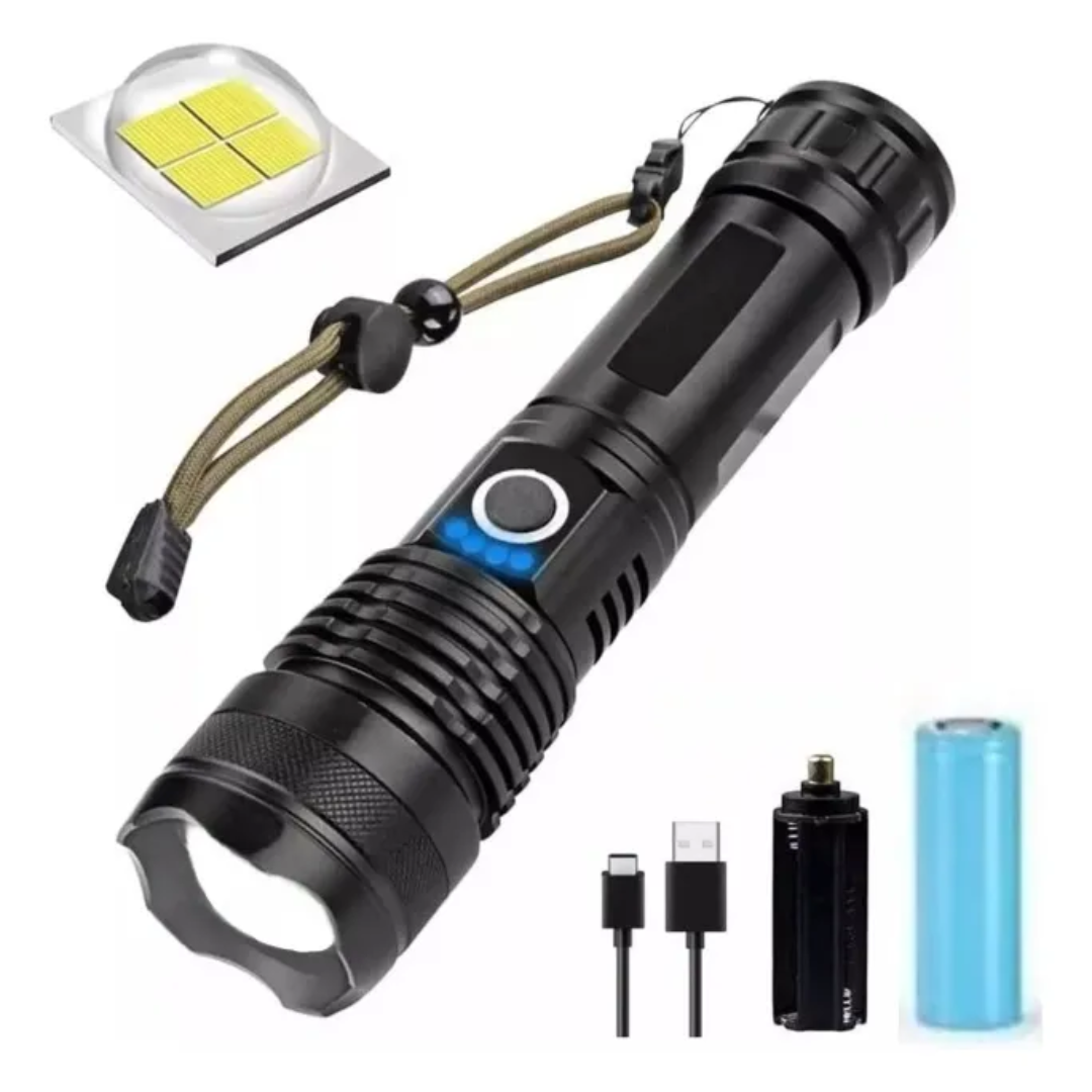 Linterna Táctica LED Recargable con Zoom