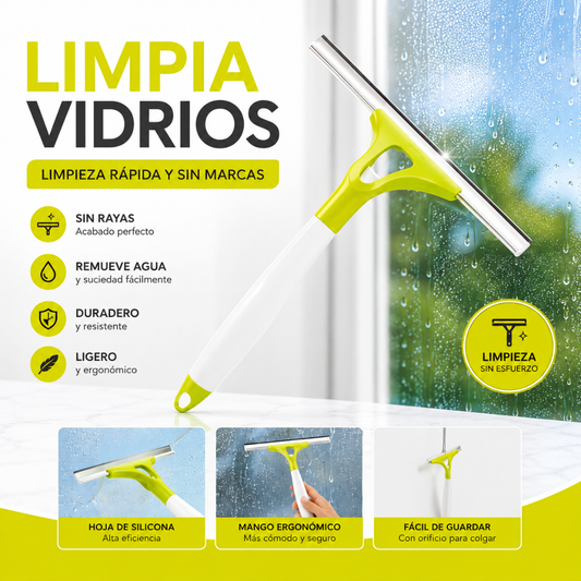 Limpia Vidrios 2 en 1 con Pulverizador Integrado
