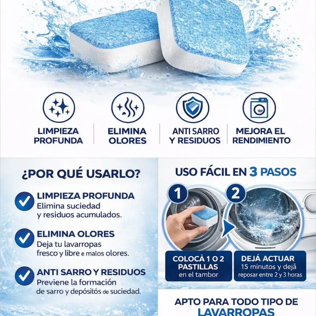 Pastillas Limpia Lavarropas