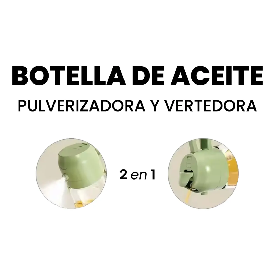 Aceitero Dispensador & Pulverizador 2 en 1 Premium
