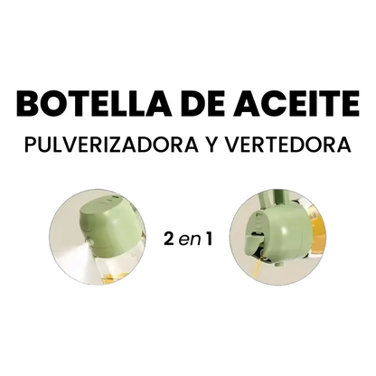 Aceitero Dispensador & Pulverizador 2 en 1 Premium