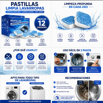 Pastillas Limpia Lavarropas