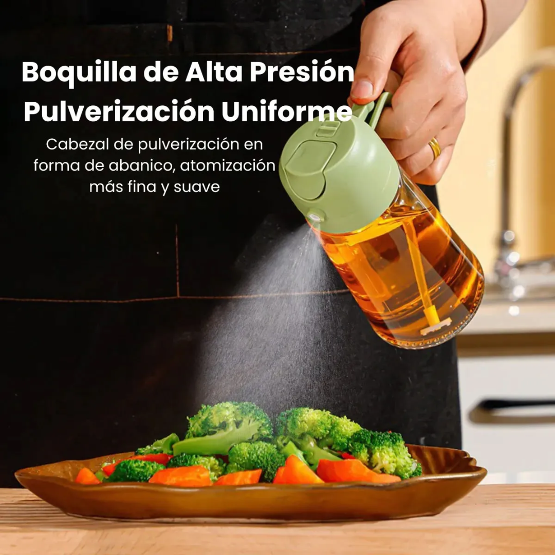 Aceitero Dispensador & Pulverizador 2 en 1 Premium