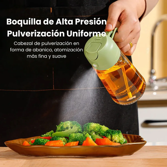 Aceitero Dispensador & Pulverizador 2 en 1 Premium