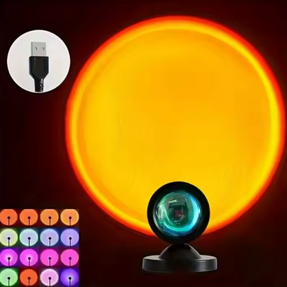 Lámpara de puesta de sol proyector