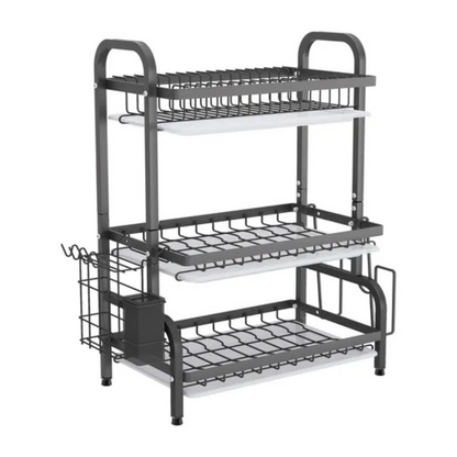 CleanTier™ – Rack Escurridor de Platos de Acero Inoxidable con Tres Niveles