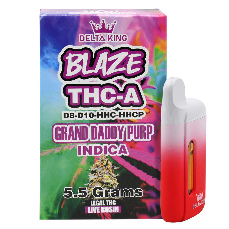 Blaze THC-A  Delta 8 Vape c/ D10, HHC & HHCP - Grand Daddy Purple