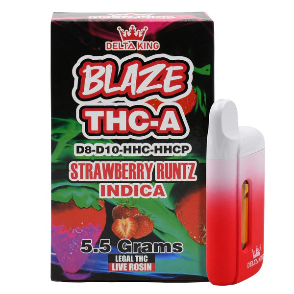 BLAZE THCA  Delta 8 Vape c/ D10, HHC & HHCP - Strawberry Runtz